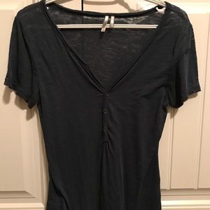 Navy quarter button up